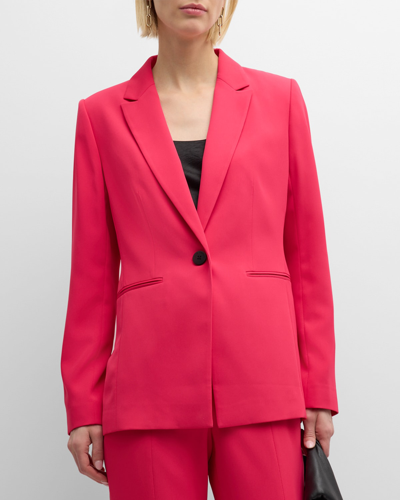 Shop Elie Tahari The Tiffany Notched-lapel Single-button Blazer In Jaipur Pink
