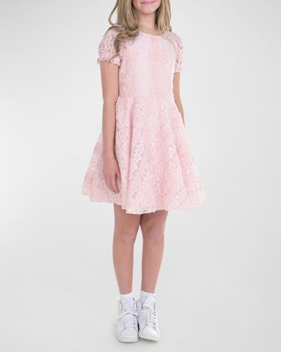 Shop Zoe Girl's Natasha Lace Dress In Pink