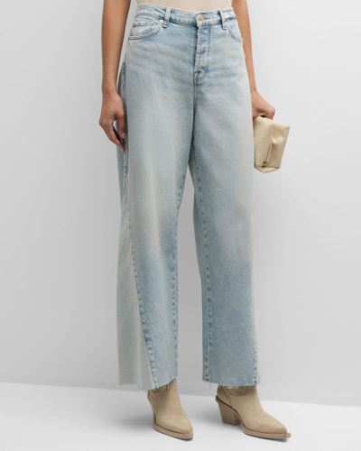 Shop 7 For All Mankind Zoey Wide-leg Jeans In Mid Summer