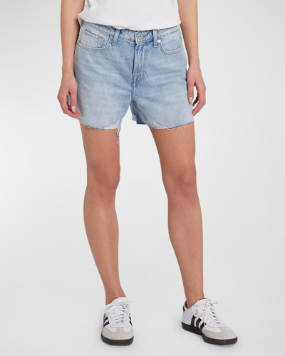 Shop 7 For All Mankind Monroe Long Denim Shorts In Time Off