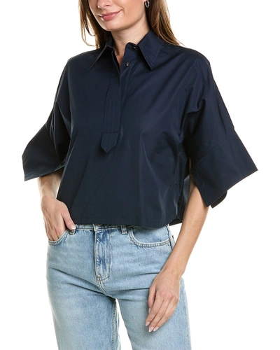 Shop Cedric Charlier Blouse In Blue