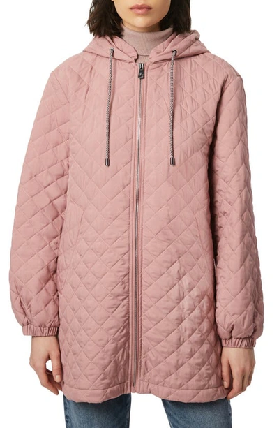 Shop Bernardo Diamond Quilted Hooded Jacket In Putty Pink