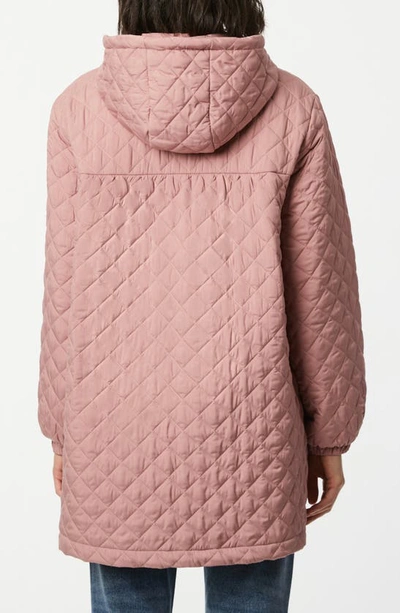 Shop Bernardo Diamond Quilted Hooded Jacket In Putty Pink