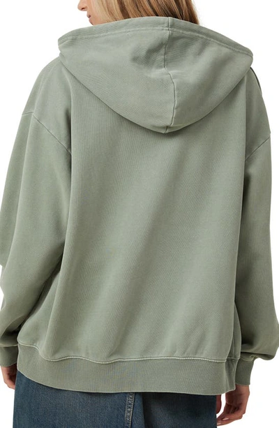 Shop Cotton On Classic Washed Zip-up Hoodie In Washed Sage
