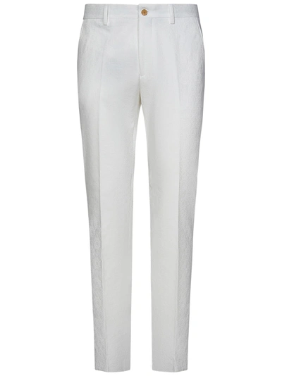 Shop Etro Trousers In Bianco