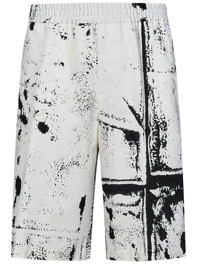 Shop Alexander Mcqueen Shorts In Bianco