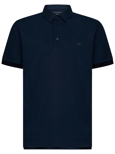 Shop Etro Polo Shirt In Blu