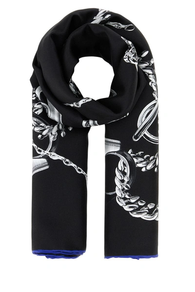 Shop Burberry Scarves And Foulards In Silver