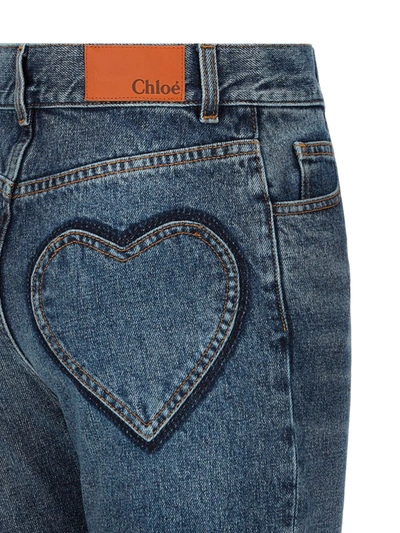 Shop Chloé Pants In Faded Denim