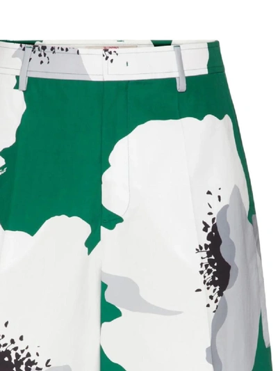 Shop Valentino Shorts In Smeraldo/grigio