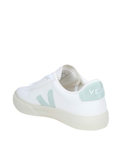 Shop Veja Campo Chromefree In White/green Leather In White/matcha