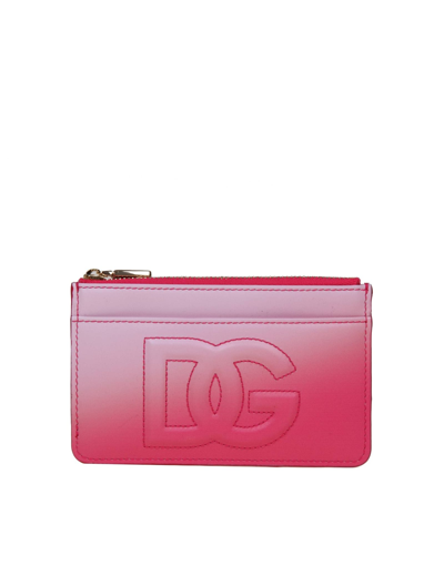 Shop Dolce & Gabbana Pink Leather Card Holder