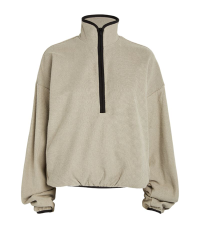 Shop Fear Of God Cotton Half-zip Sweatshirt In Grey