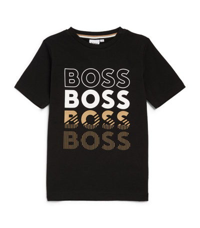 Shop Bosswear Boss Kidswear Gradient Logo T-shirt (4-16 Years) In Black