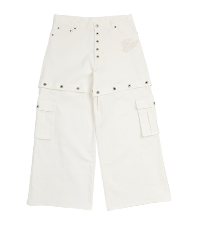 Shop Off-white Detachable Wide-leg Jeans In White