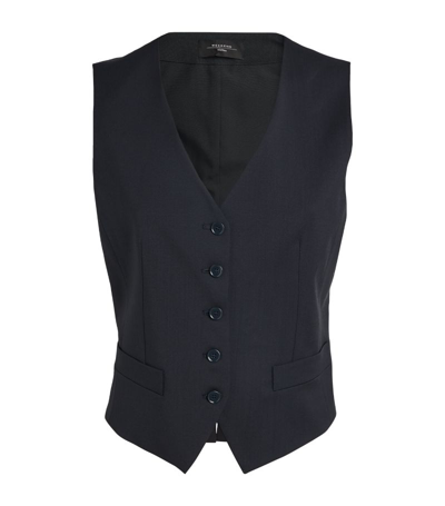 Shop Weekend Max Mara Wool Chimera Waistcoat In Blue