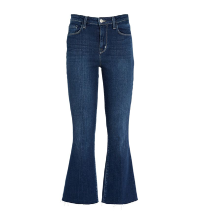 Shop L Agence Kendra Cropped Flare Jeans In Blue