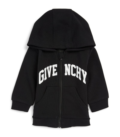 Shop Givenchy Kids Logo Zip-up Hoodie (6-18 Months) In Black