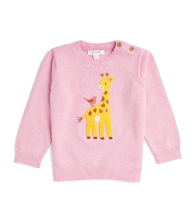Shop Purebaby Cotton Giraffe Sweater (0-24 Months) In Pink