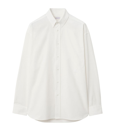 Shop Burberry Cotton Oxford Shirt In White