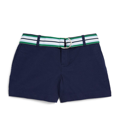 Shop Ralph Lauren Belted Chino Shorts (2-7 Years) In Navy