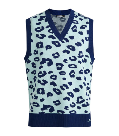 Shop J. Lindeberg Leopard Print Sweater Vest In Multi