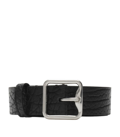 Shop Burberry Leather B-buckle Belt In Black
