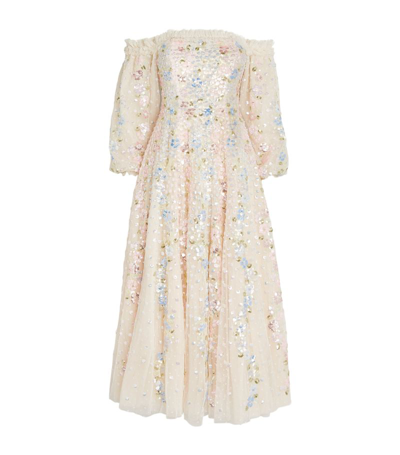 Shop Needle & Thread Recycled Polyester Confetti Gloss Dress In Multi