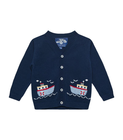 Shop Trotters Matching Tugboat Cardigan (3-24 Months) In Navy