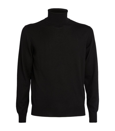 Shop Ralph Lauren Purple Label Cashmere Rollneck Sweater In Black