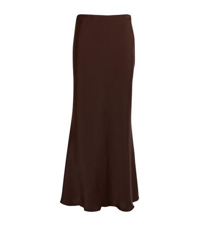 Shop Viktoria & Woods Satin Nepotism Skirt In Brown