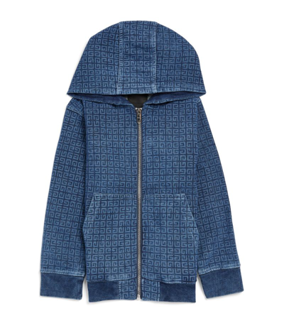 Shop Givenchy Kids 4g Zip-up Hoodie (4-12+ Years) In Blue