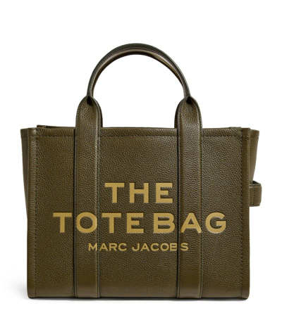 Shop Marc Jacobs Medium Leather The Tote Bag In Green