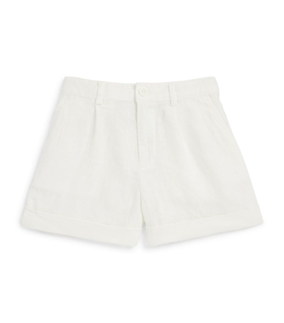 Shop Ralph Lauren Linen Pleated Shorts (2-7 Years) In White