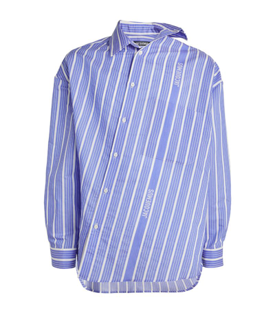 Shop Jacquemus Asymmetric Striped Shirt In Multi