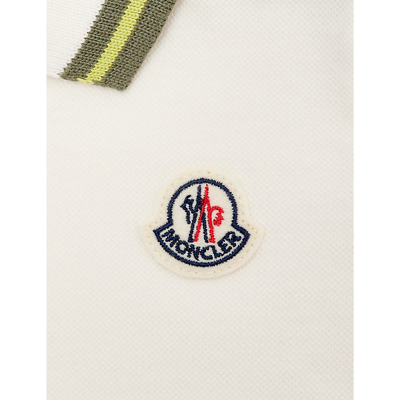 Shop Moncler Bright Green Contrast-stripe Short-sleeve Stretch-cotton Polo Shirt 6-36 Months