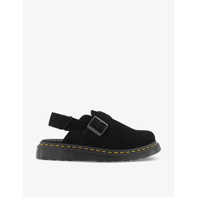 Shop Dr. Martens' Jorge Ii Suede Flat Leather Mules In Black