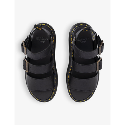 Shop Dr. Martens' Gryphon Quad Strap-embellished Platform Leather Sandals In Black Pisa