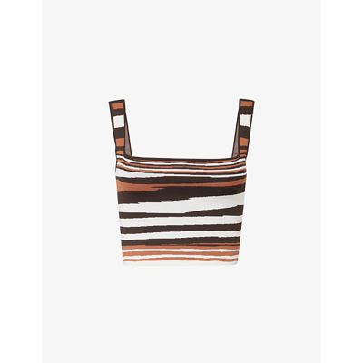 Shop Weekend Max Mara Tresa Stripe-pattern Knitted Top In White Zebra