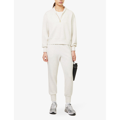 Varley Womens Ivory Marl Davidson Relaxed-fit Stretch-woven Sweatshirt In Ivory Marl