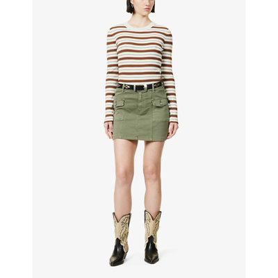 Shop Paige Women's Vintage Ivy Green Jessie Regular-fit Mid-rise Stretch-denim Blend Mini Skirt