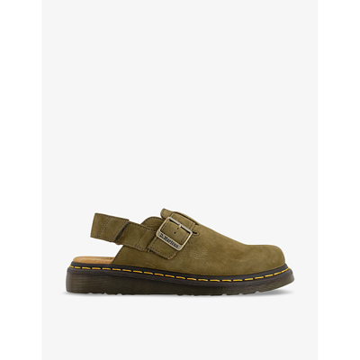 Shop Dr. Martens' Dr. Martens Women's Muted Olive Jorge Ii Flat Suede Leather Mules