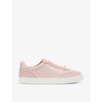 Shop Lk Bennett Womens Pin-dust Pink Runner Logo-embossed Leather Low-top Trainers