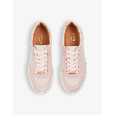 Shop Lk Bennett Womens Pin-dust Pink Runner Logo-embossed Leather Low-top Trainers