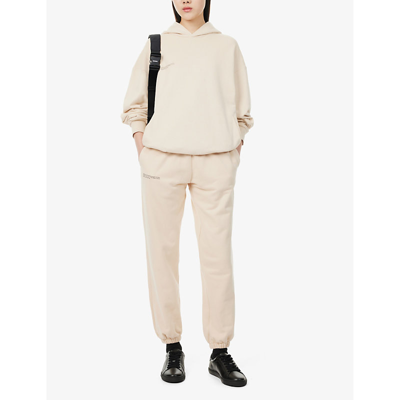 Shop Pangaia 365 Signature High-rise Organic-cotton Jogging Bottoms In Sand