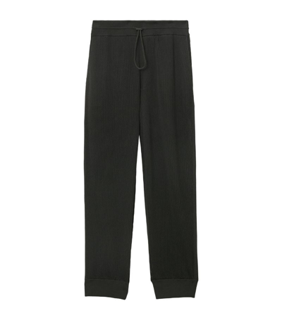 Shop Burberry Silk-blend Mesh Ekd Sweatpants In Black