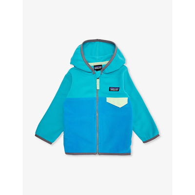 Shop Patagonia Vessel Blue Micro D™ Snap-t® Colour-block Recycled-polyester Jacket 18 Months - 4 Years
