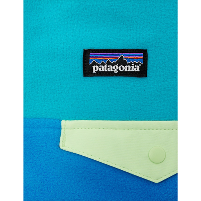 Shop Patagonia Vessel Blue Micro D™ Snap-t® Colour-block Recycled-polyester Jacket 18 Months - 4 Years