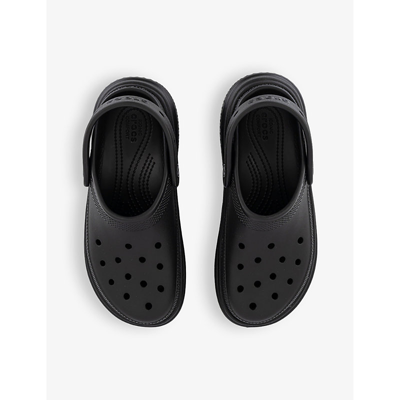 Shop Crocs Womens Black Stomp Logo-embellished Rubber Clogs