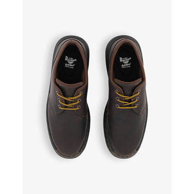 Shop Dr. Martens' Crewson Lace-up Low-top Leather Shoes Dark Brown Crazy Hors In Dark Brown Crazy Horse